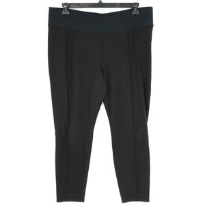 Chicos Weekends Leggings 3 Womens XL 16 Black Stretch Knit Pants Elastic Waist